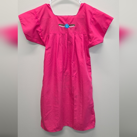 Embroidered Puebla Dress Pink Floral - Picture 3 of 5